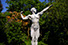 Statue vivante body painting Paris réalisé sur Nathalie Foreau IFBB PRO par un spécialiste du body et face painting dit peinture sur corps