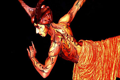 body painting sur le theme feerique et fantastique. Realise avec des effets speciaux de maquillage. Realisé pour le festival des imaginales